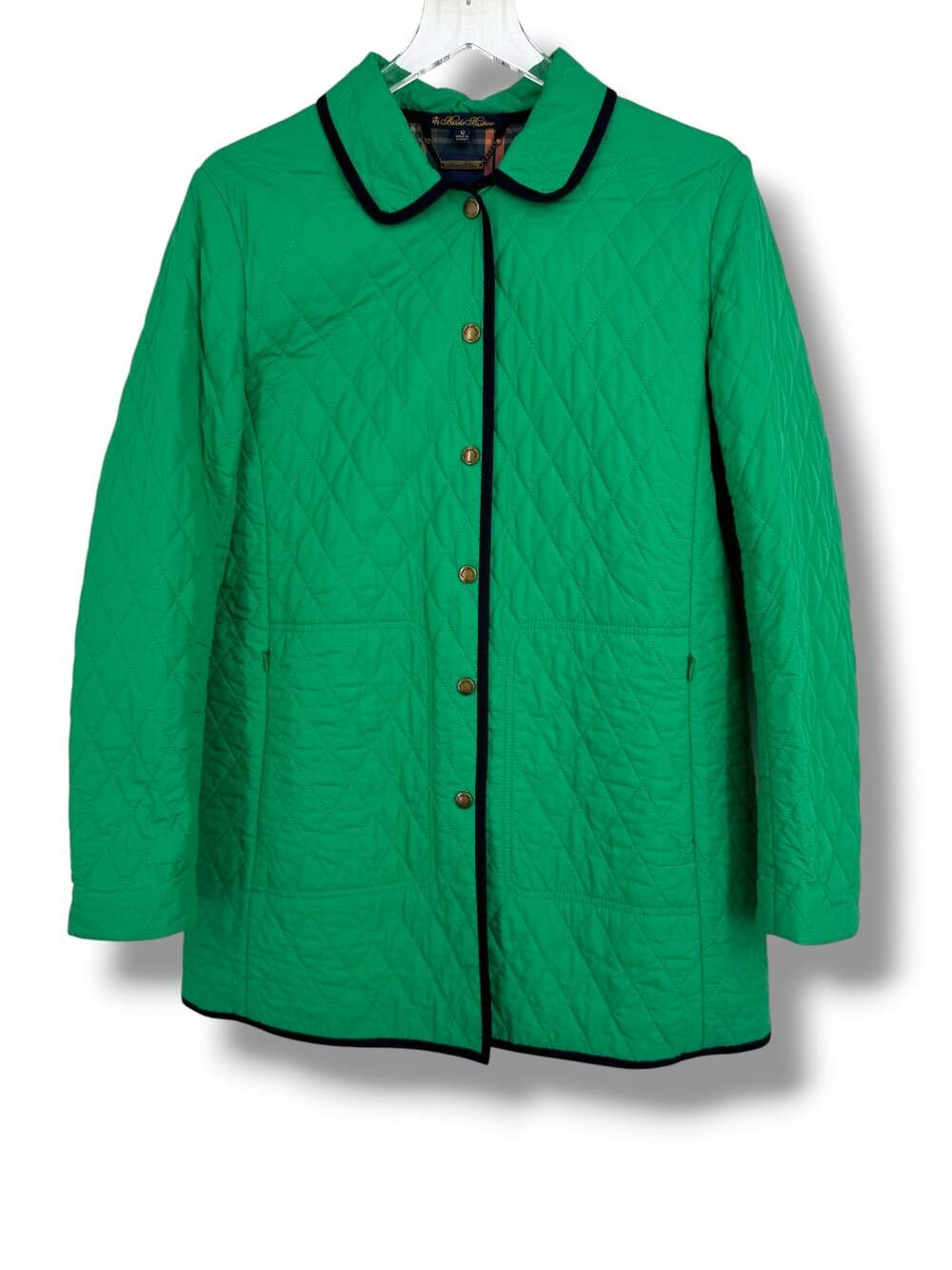 Brooks Brothers jacket 12 quilted Thermore insulation snap front Kelly green